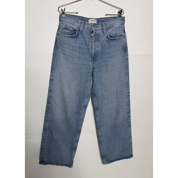 Algode Low Slung Baggy Jeans Womens 27 Blue Light Wash Libertine Relaxed Denim - Picture 2 of 15